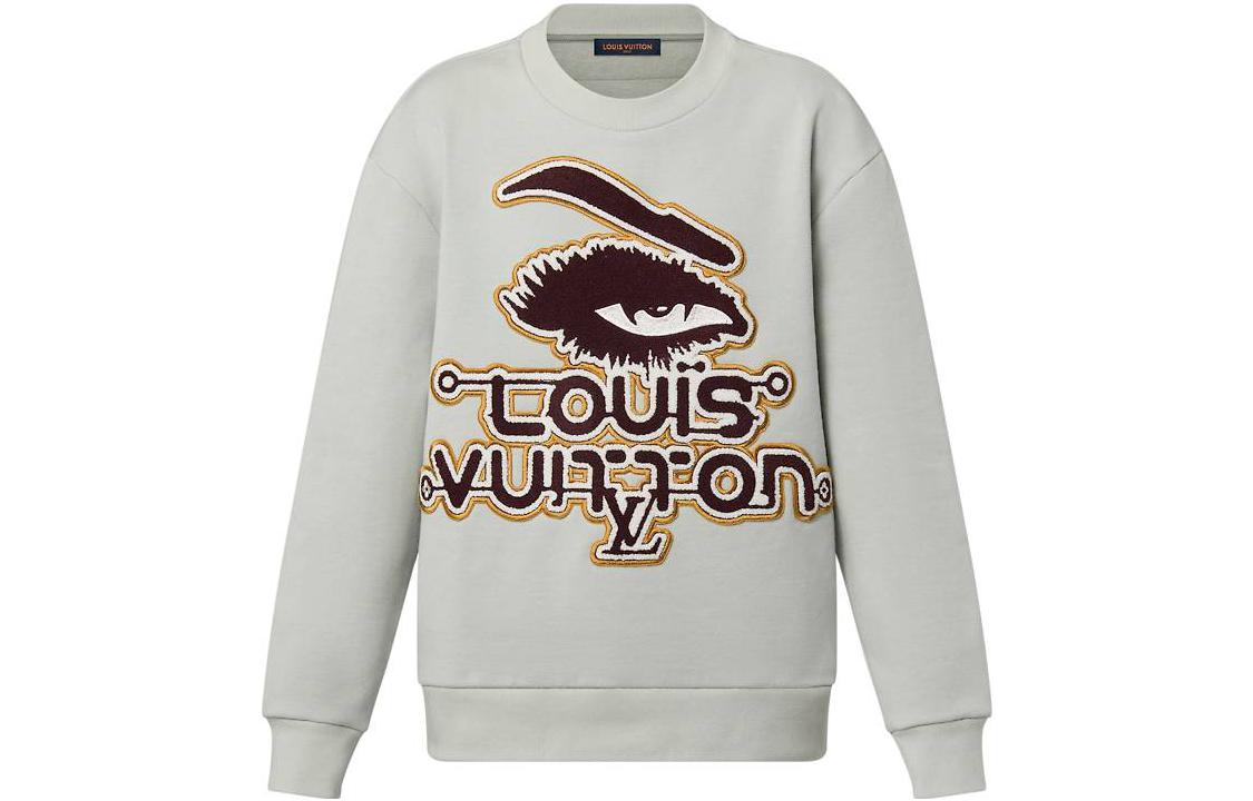 Order LOUIS VUITTON FW23 Logo Crewneck Sweatshirt Hijau Muda Lelaki. 1ABYJU