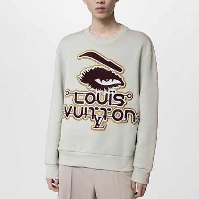 LOUIS VUITTON FW23 Logo Crewneck Sweatshirt Hijau Muda Lelaki. 1ABYJU Shop LOUIS VUITTON FW23 Logo Crewneck Sweatshirt Hijau Muda Lelaki. 1ABYJU