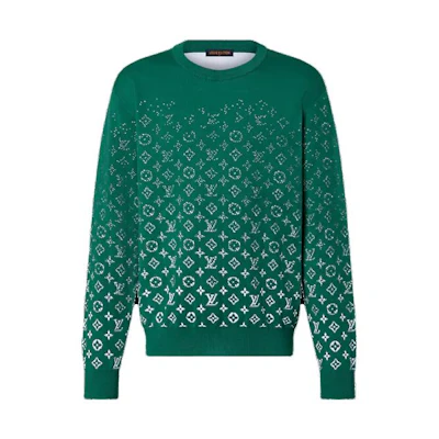 LOUIS VUITTON FW23 Logo Gradient Crewneck Long Sleeve Sweatshirt Green Men’s 1ABIYO