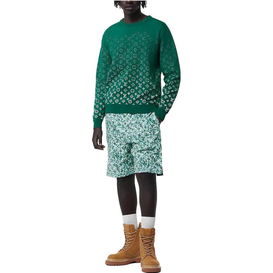 Shop Sudadera Hombre Verde Manga Larga LOUIS VUITTON FW23 Logo Degradado. 1ABIYO