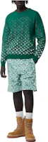 Shop LOUIS VUITTON FW23 Logo Gradient Crewneck Long Sleeve Sweatshirt Green Men’s 1ABIYO