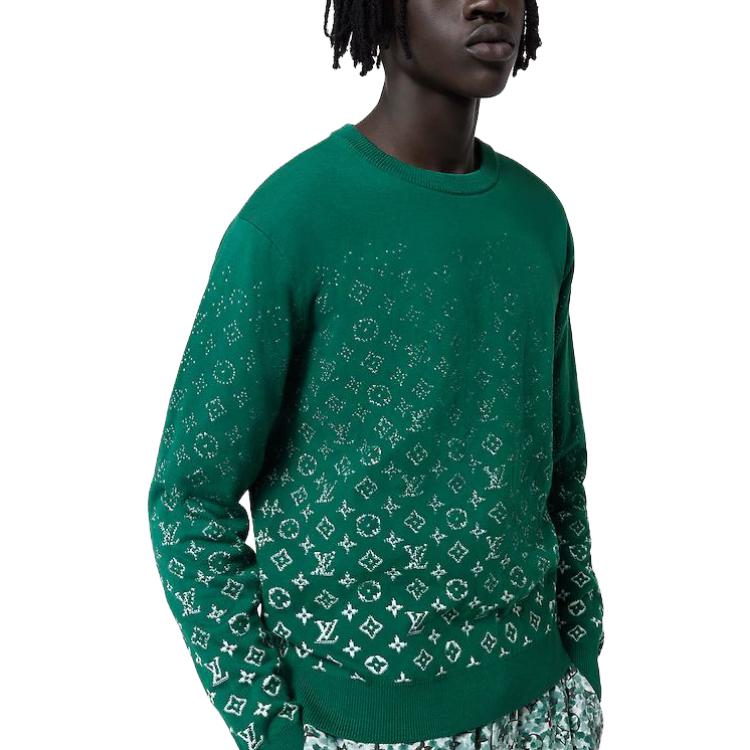 Details for Sudadera Hombre Verde Manga Larga LOUIS VUITTON FW23 Logo Degradado. 1ABIYO