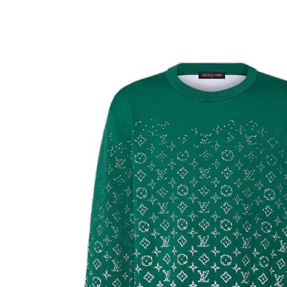 Sizing Sudadera Hombre Verde Manga Larga LOUIS VUITTON FW23 Logo Degradado. 1ABIYO