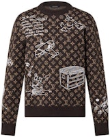 LOUIS VUITTON FW23 Logo Graffiti Knit Crewneck Brown Long Sleeve. 1ABXYW LOUIS VUITTON FW23 Logo Graffiti Knit Crewneck Brown Long Sleeve. 1ABXYW