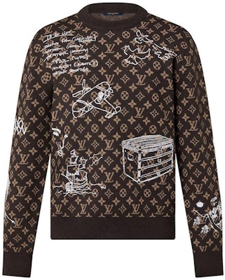 LOUIS VUITTON FW23 Logo Graffiti Knit Crewneck Coklat Lengan Panjang. 1ABXYW Order LOUIS VUITTON FW23 Logo Graffiti Knit Crewneck Coklat Lengan Panjang. 1ABXYW