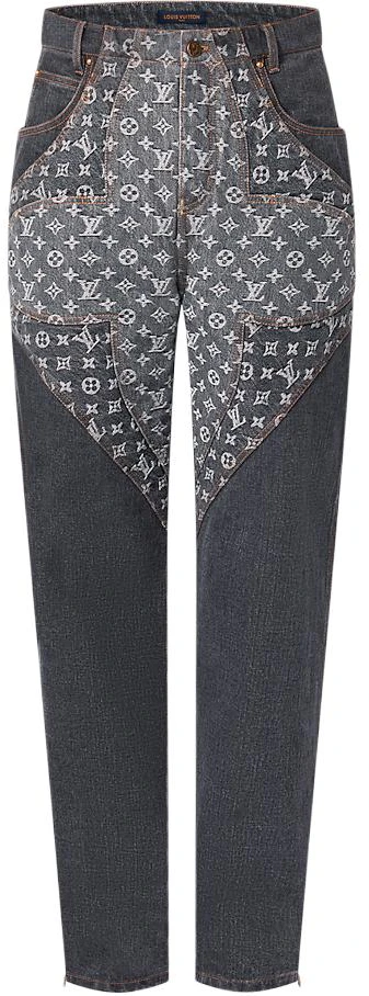 louis-vuitton-fw-23-logo-print-asymmetrical-cut-casual-jeans-black-menswear-1-abyea