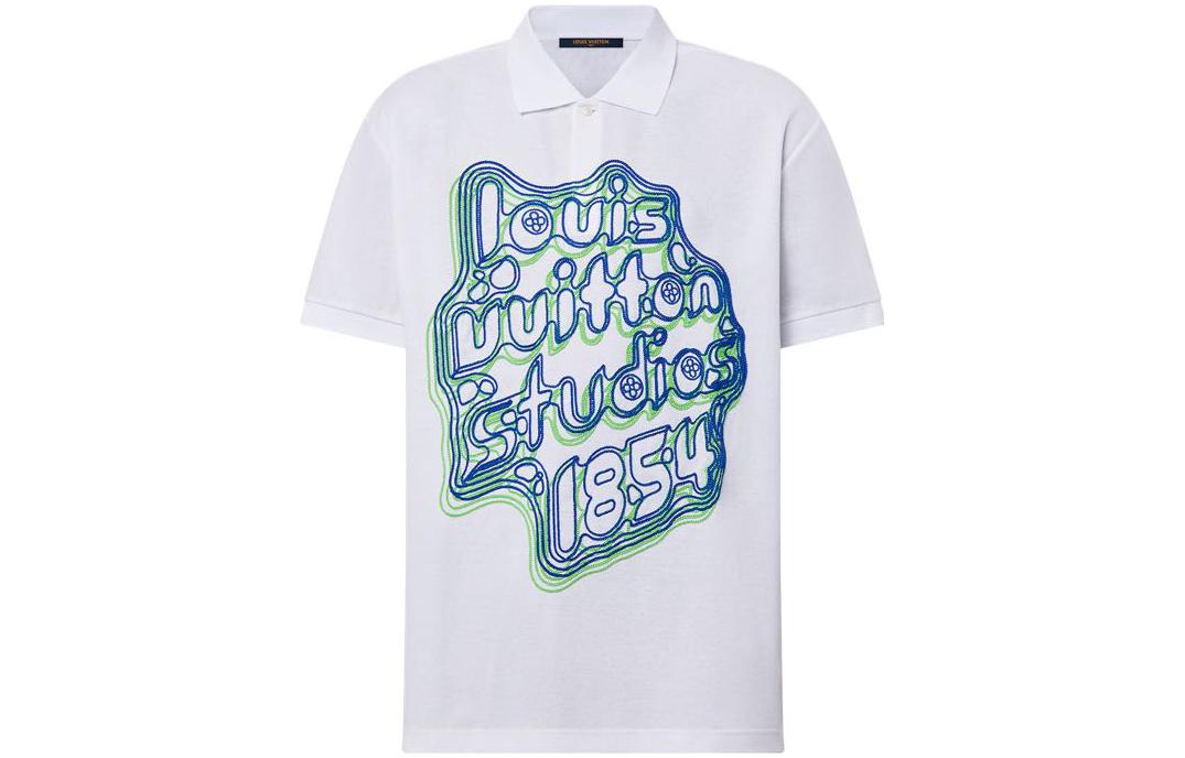 Order 路易威登 FW23 男士白色标志印花休闲 POLO 衫. 1ABY09