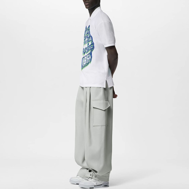 Shop 路易威登 FW23 男士白色标志印花休闲 POLO 衫. 1ABY09