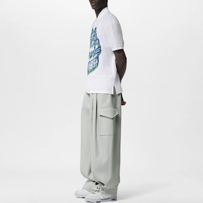 路易威登 FW23 男士白色标志印花休闲 POLO 衫. 1ABY09 Shop 路易威登 FW23 男士白色标志印花休闲 POLO 衫. 1ABY09