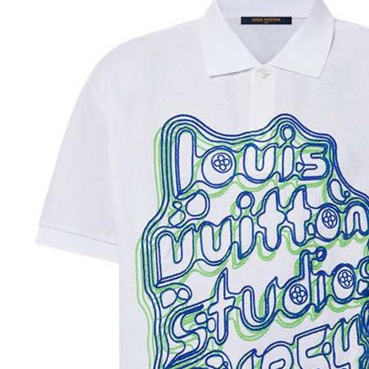 Details for 路易威登 FW23 男士白色标志印花休闲 POLO 衫. 1ABY09
