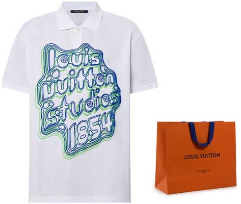 路易威登 FW23 男士白色标志印花休闲 POLO 衫. 1ABY09 Cheap 路易威登 FW23 男士白色标志印花休闲 POLO 衫. 1ABY09