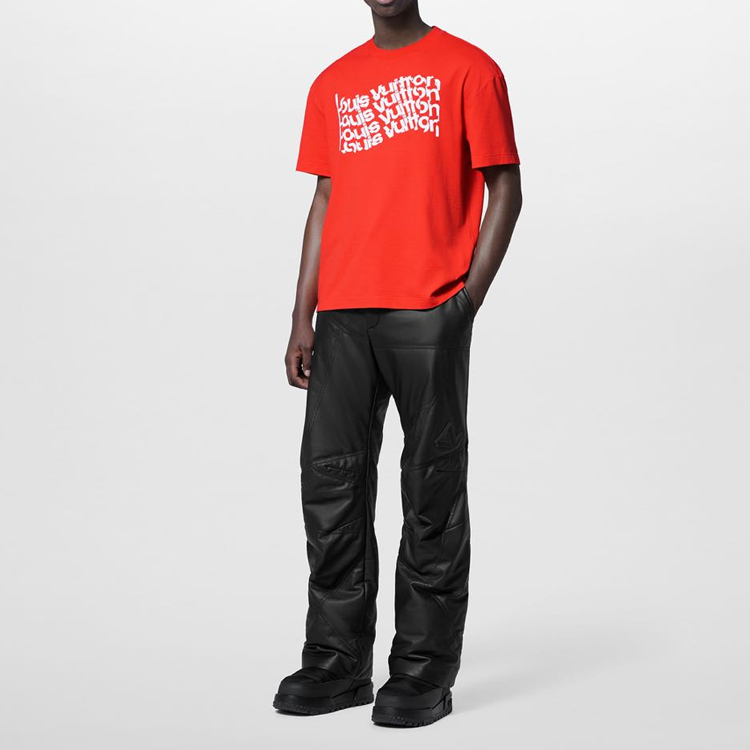 LOUIS VUITTON FW23 Logo Print Orange Crewneck Short Sleeve T-Shirt Men 1AFAZQ 圖 3
