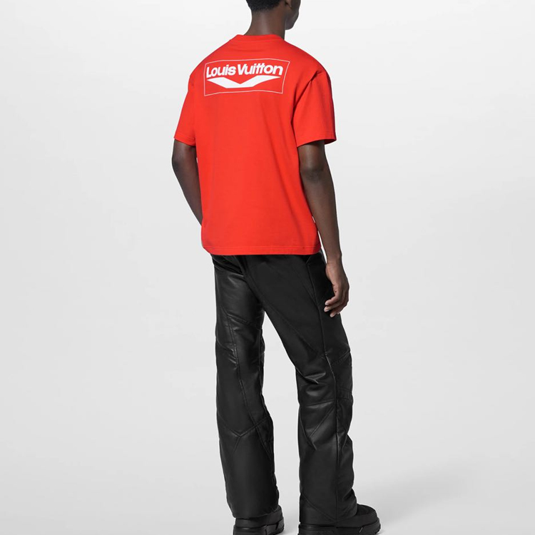 LOUIS VUITTON FW23 Logo Print Orange Crewneck Short Sleeve T-Shirt Men 1AFAZQ 圖 4