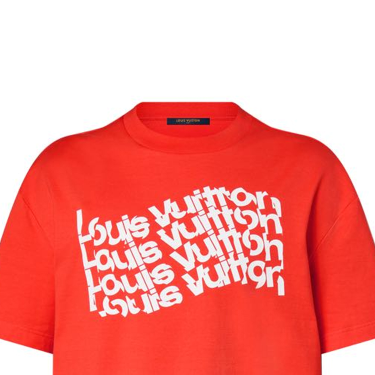 LOUIS VUITTON FW23 Logo Print Orange Crewneck Short Sleeve T-Shirt Men 1AFAZQ 圖 6