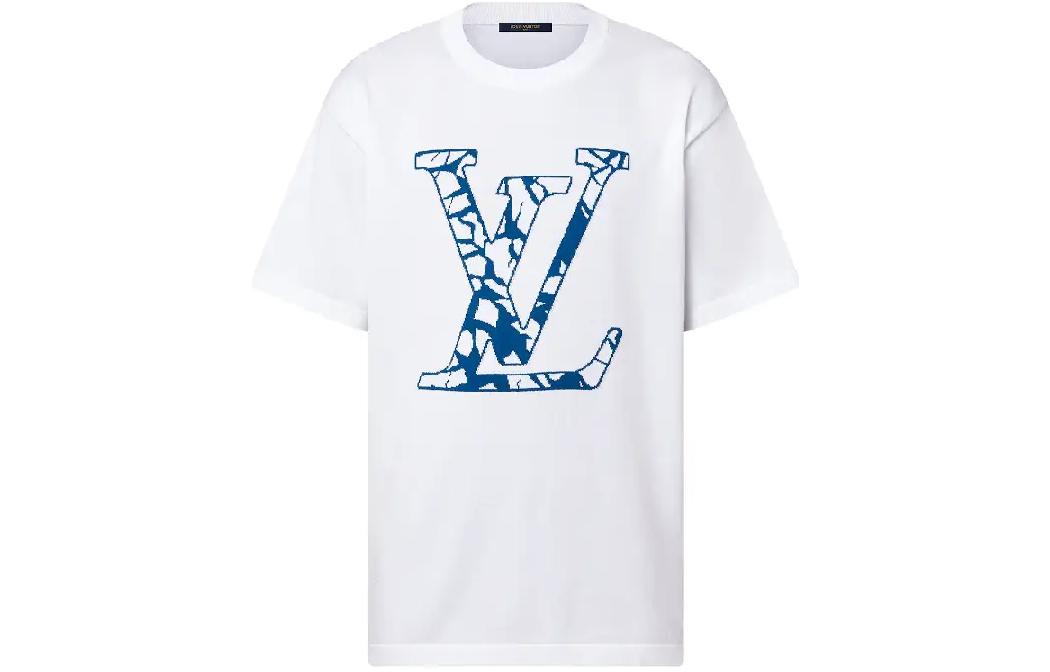 LOUIS VUITTON FW23 Logo Print Short Sleeve T-Shirt White  Edition 1AFANA