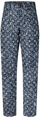 LOUIS VUITTON FW23 Logo Print Split Hem Denim Jeans Blue . 1ABJMN Order LOUIS VUITTON FW23 Logo Print Split Hem Denim Jeans Blue . 1ABJMN