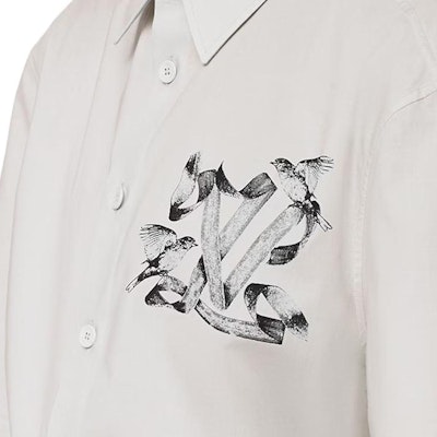 Kemeja LOUIS VUITTON FW23 Logo Putih Lengan Pendek Lelaki. 1ABY2W Cheap Kemeja LOUIS VUITTON FW23 Logo Putih Lengan Pendek Lelaki. 1ABY2W