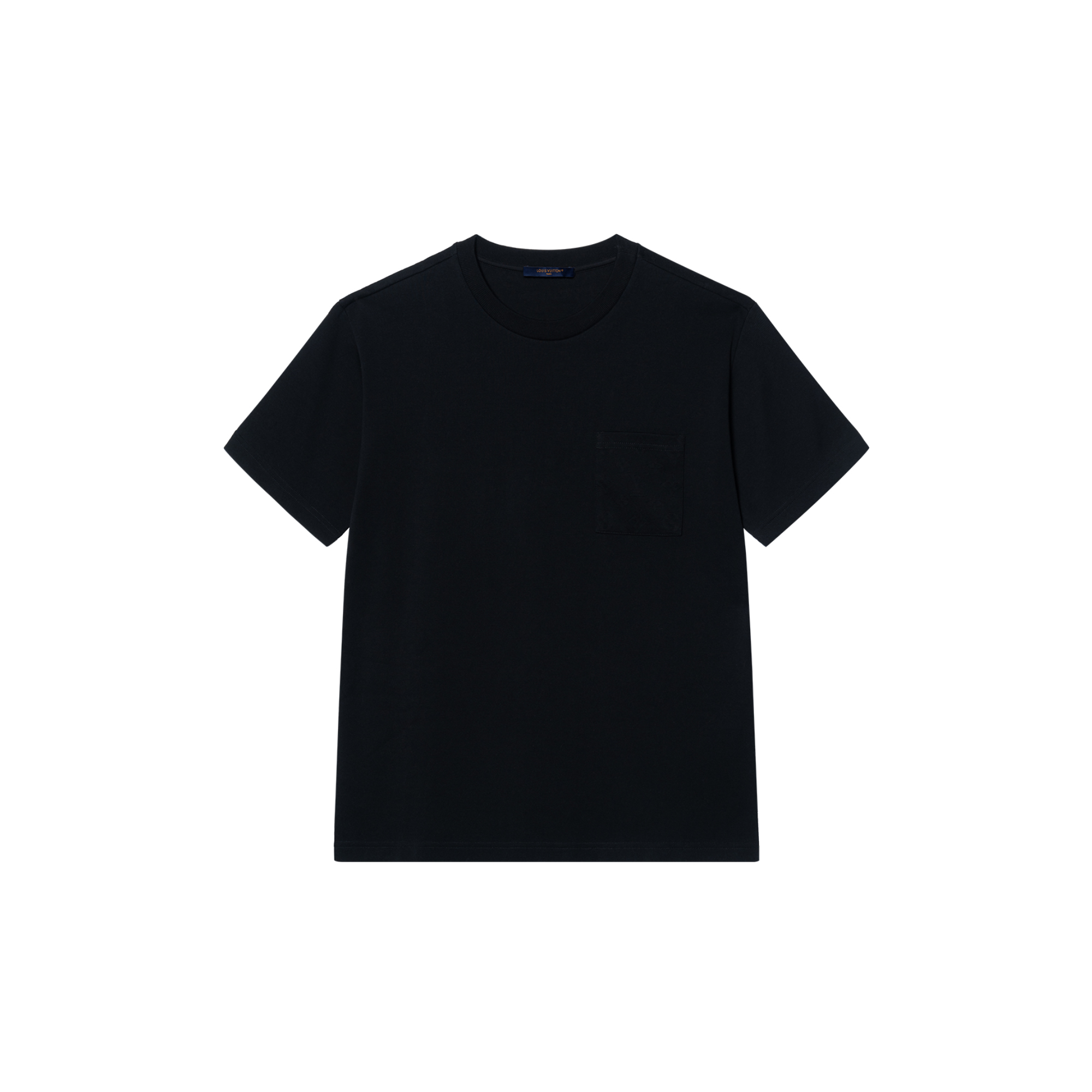 Order ルイヴィトン FW23 モノクローム ポケット付きクルーネックTシャツ ブラック メンズ 1AFBAO