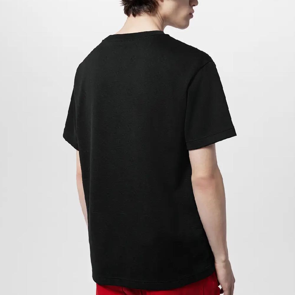 Sizing ルイヴィトン FW23 モノクローム ポケット付きクルーネックTシャツ ブラック メンズ 1AFBAO