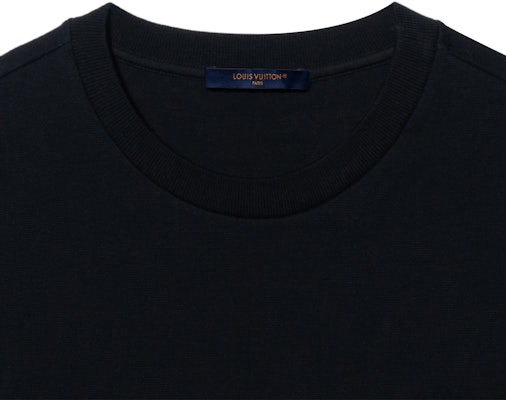 ルイヴィトン FW23 モノクローム ポケット付きクルーネックTシャツ ブラック メンズ 1AFBAO 1