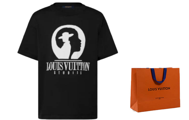 LOUIS VUITTON FW23 Monogram Crewneck Short Sleeve Black T-Shirt  White Print. 1ABY17 圖 11