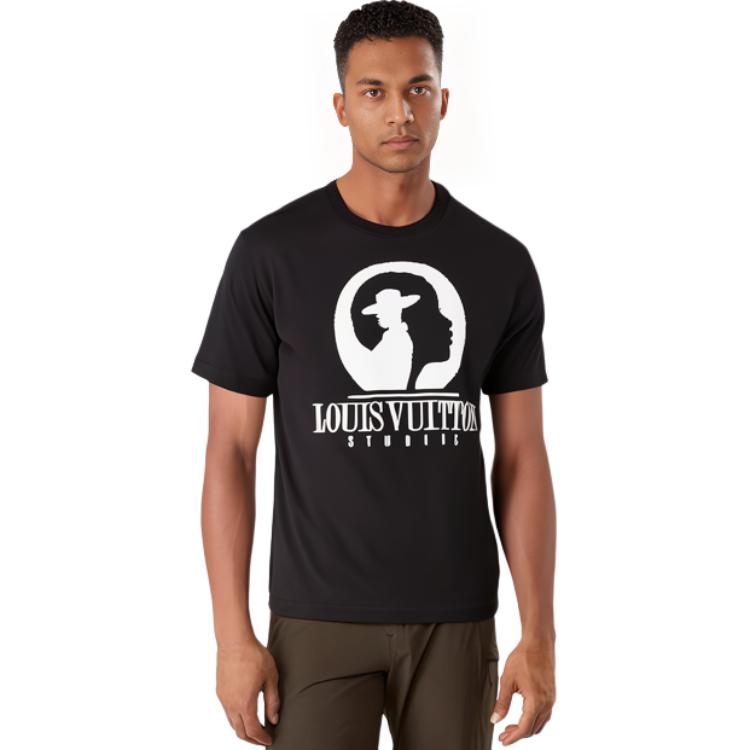 LOUIS VUITTON FW23 Monogram Crewneck Short Sleeve Black T-Shirt  White Print. 1ABY17 圖 7