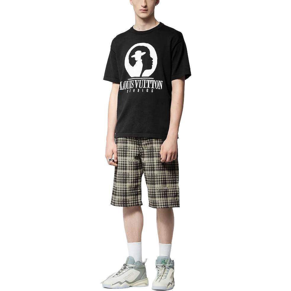 LOUIS VUITTON FW23 Monogram Crewneck Short Sleeve Black T-Shirt  White Print. 1ABY17 圖 8