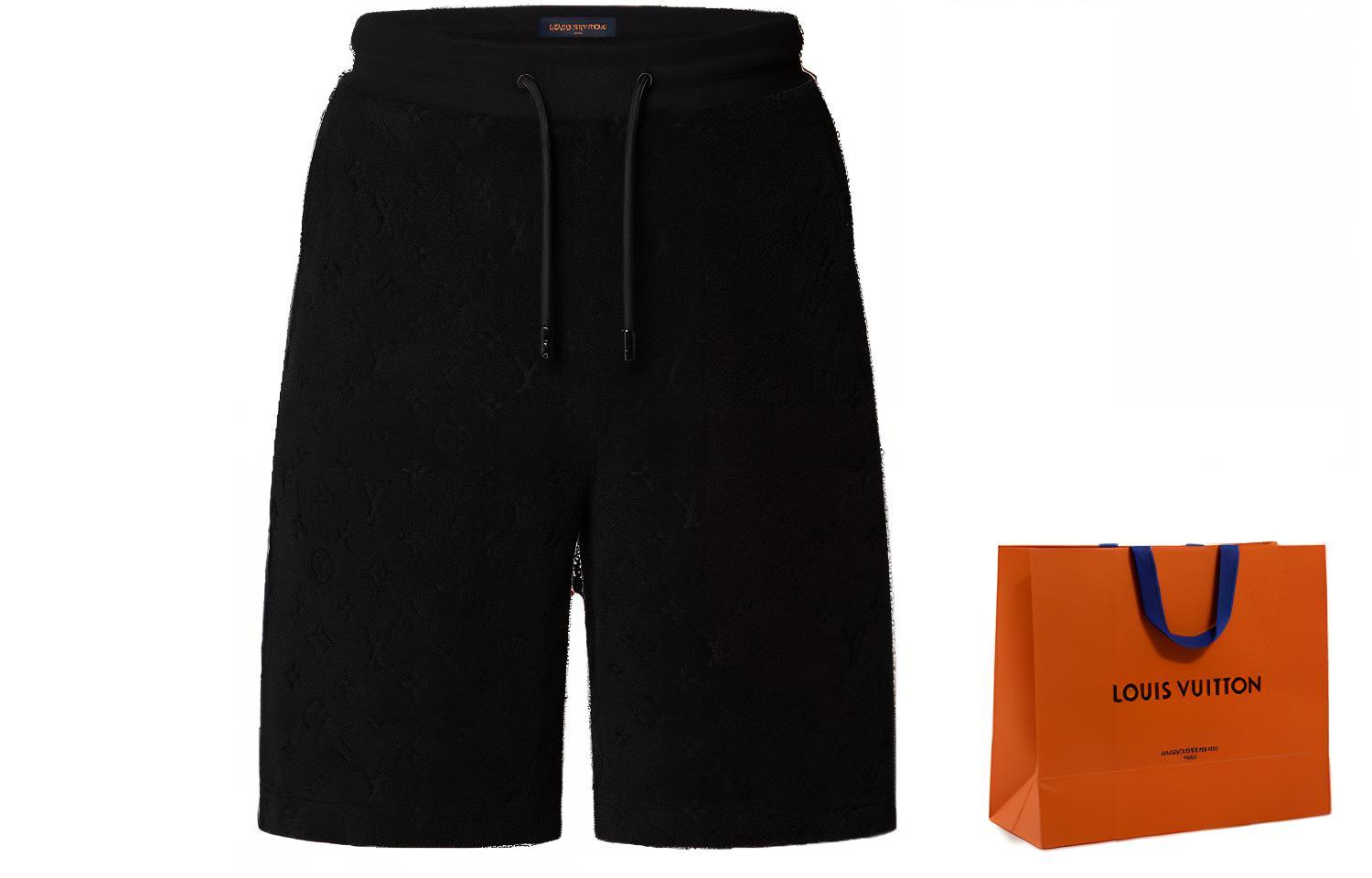 LOUIS VUITTON FW23 Monogram Embossed Drawstring Shorts Black Menswear Casual. 1ABJ9X 圖 2