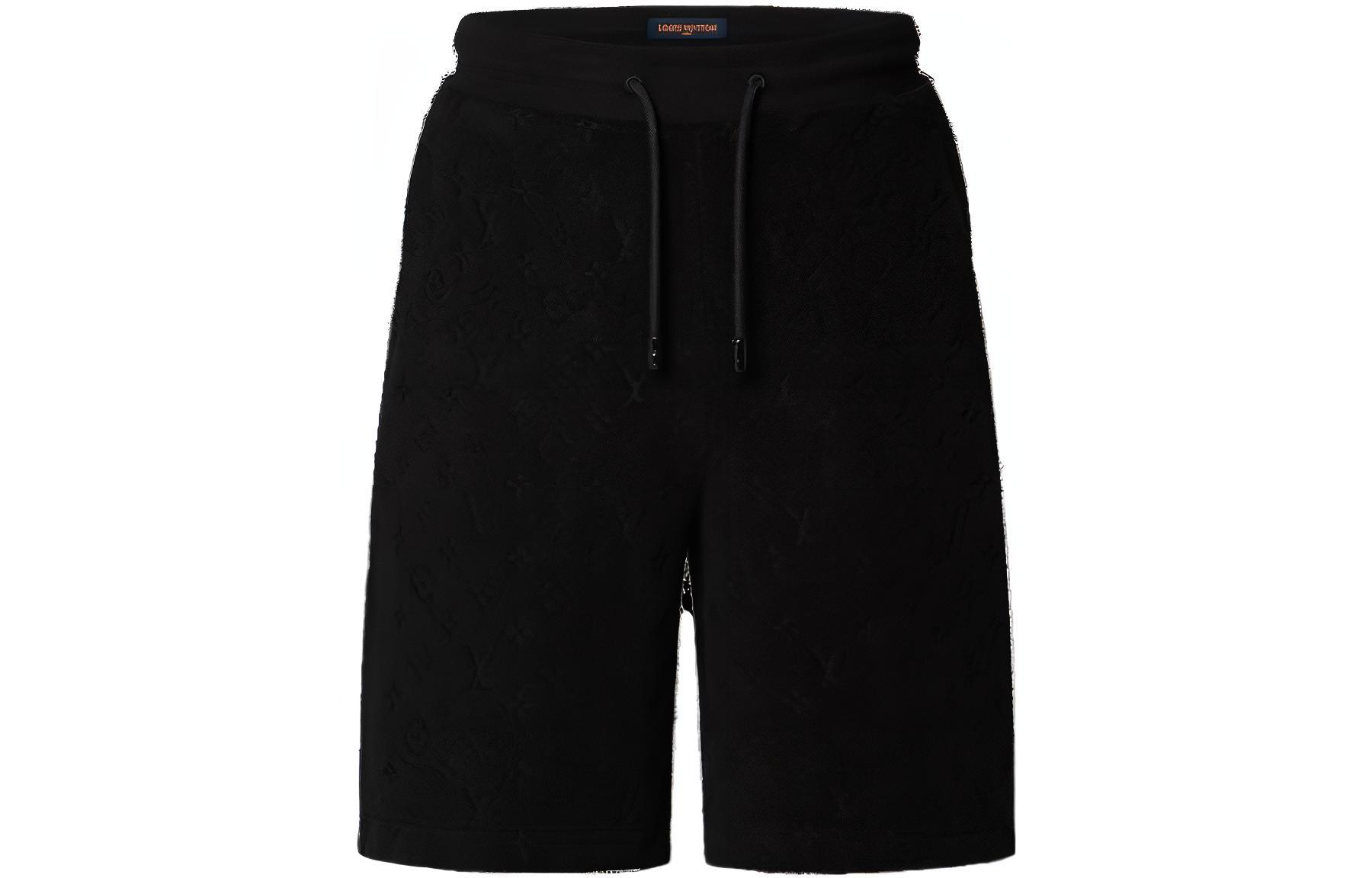LOUIS VUITTON FW23 Monogram Embossed Drawstring Shorts Black Menswear Casual. 1ABJ9X 圖 3