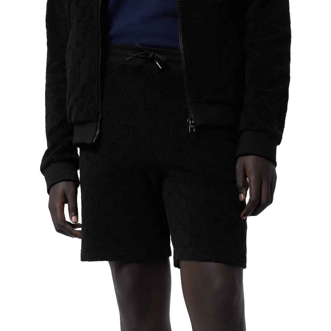 LOUIS VUITTON FW23 Monogram Embossed Drawstring Shorts Black Menswear Casual. 1ABJ9X 圖 5