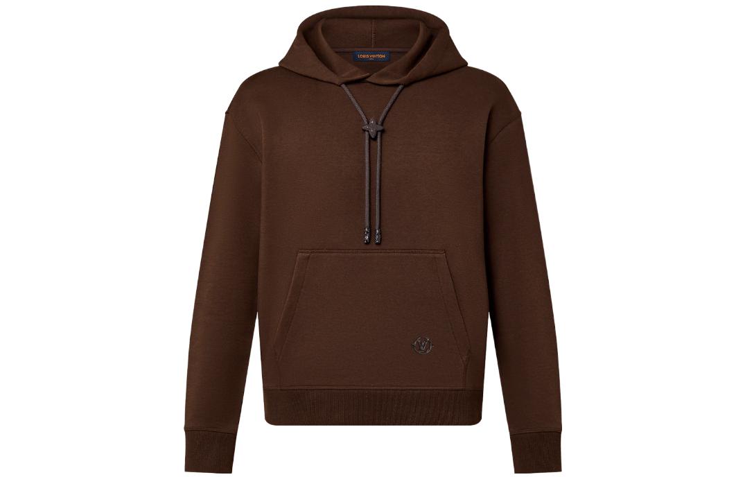Louis Vuitton FW23 Monogram Floral Buckle Cotton Hoodie Brown Male 1ABY36