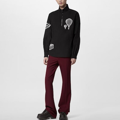 루이비통 FW23 모노그램 하프집 하이넥 긴팔 셔츠 블랙 1ABY2M Lookbook 루이비통 FW23 모노그램 하프집 하이넥 긴팔 셔츠 블랙 1ABY2M