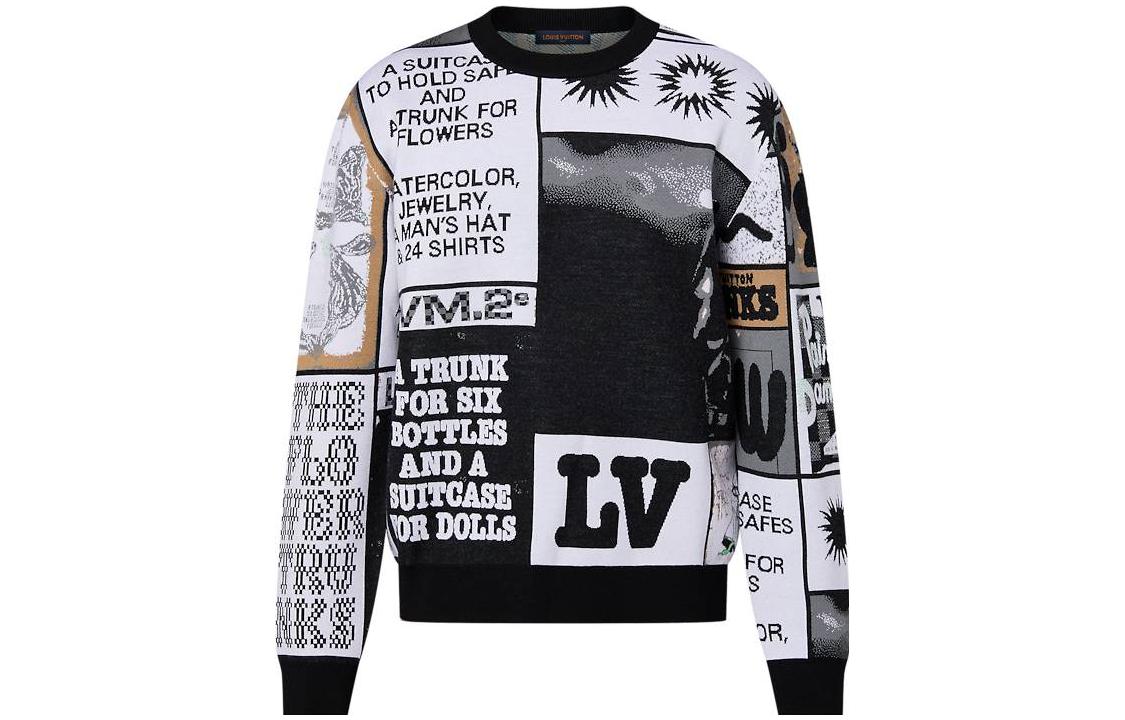 LOUIS VUITTON FW23 Monogram Jacquard Crewneck Sweater Men Multicolor. 1AFAOT 圖 2