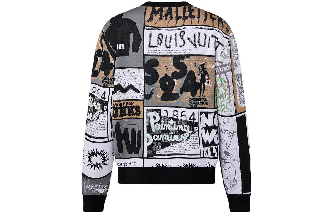 LOUIS VUITTON FW23 Monogram Jacquard Crewneck Sweater Men Multicolor. 1AFAOT 圖 3
