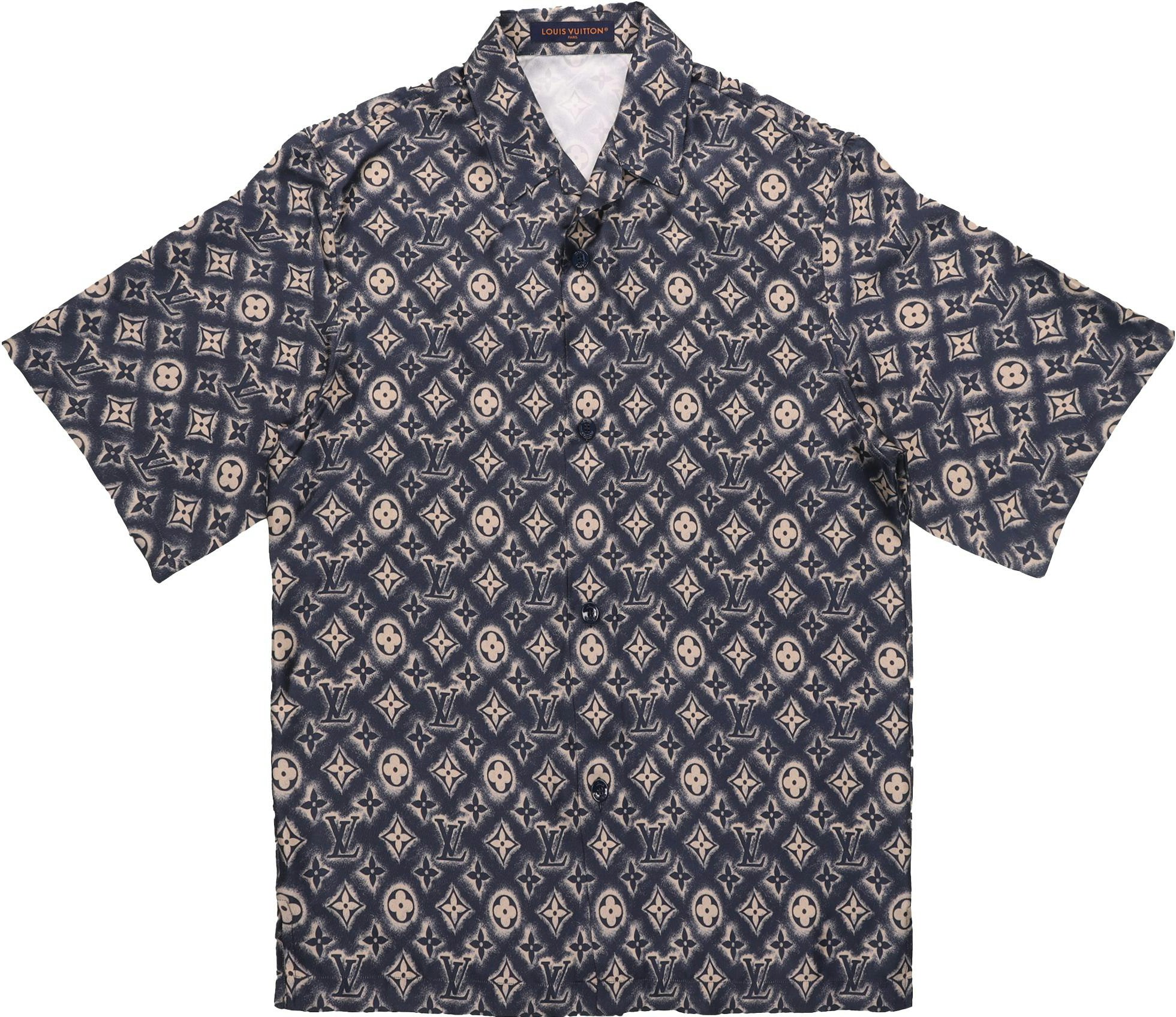 louis-vuitton-fw-23-monogram-logo-dark-short-sleeve-shirt-for-men-1-abjlv