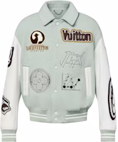 LOUIS VUITTON FW23 Monogram Print Colorblock Green Baseball Jacket. 1ABZJP LOUIS VUITTON FW23 Monogram Print Colorblock Green Baseball Jacket. 1ABZJP