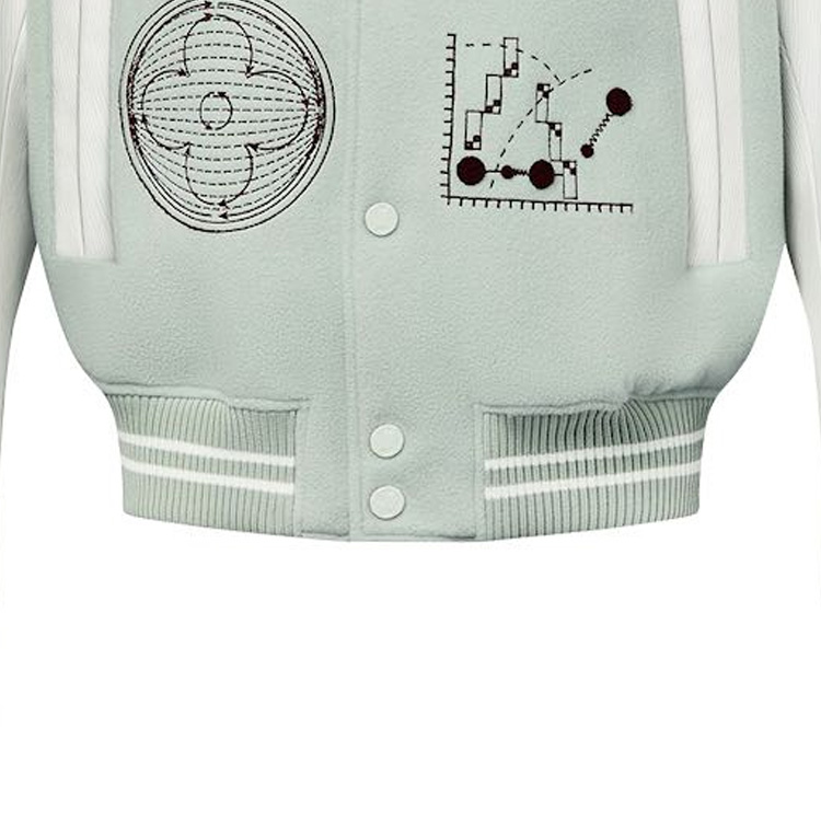Details for LOUIS VUITTON FW23 Jaket Besbol Hijau Monogram Cetakan Warna. 1ABZJP
