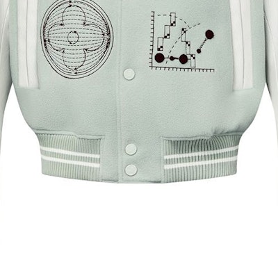 LOUIS VUITTON FW23 Jaket Besbol Hijau Monogram Cetakan Warna. 1ABZJP Details for LOUIS VUITTON FW23 Jaket Besbol Hijau Monogram Cetakan Warna. 1ABZJP