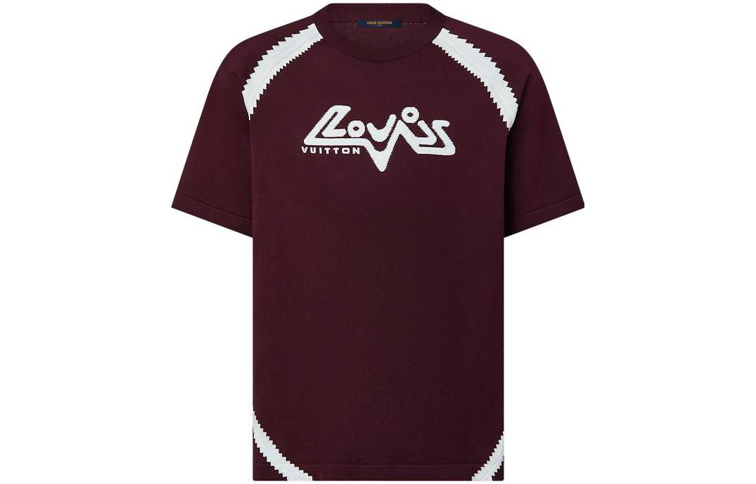 LOUIS VUITTON FW23 Monogram Print Crewneck Short Sleeve T-Shirt Red Brown Men 1ABXXB