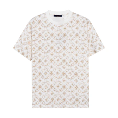 LOUIS VUITTON FW23 Monogram Print Crewneck T-Shirt Beige Tee. 1ABJEA