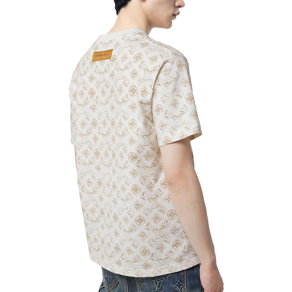 Sizing LOUIS VUITTON FW23 Monogram Print Crewneck T-Shirt Beige  Tee. 1ABJEA