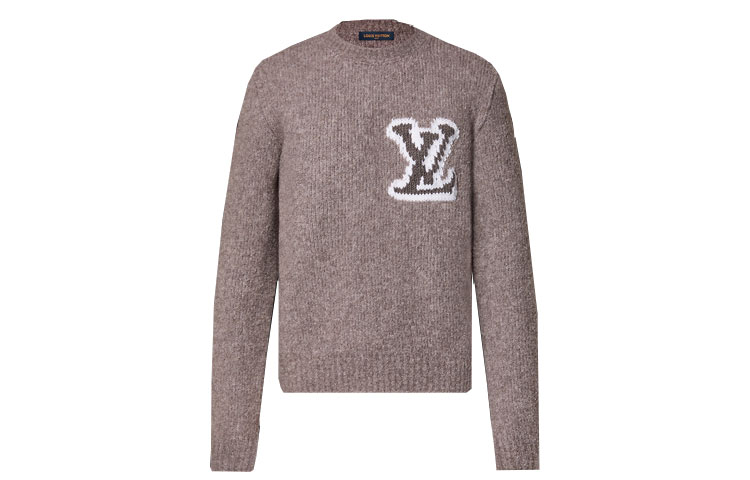 Louis Vuitton FW23 Monogram Print Long Sleeve Sweater Men’s Light Brown 1AF326