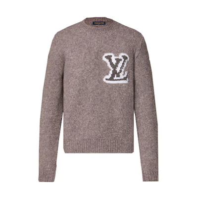 Louis Vuitton FW23 Monogram Print Long Sleeve Sweater Men’s Light Brown 1AF326