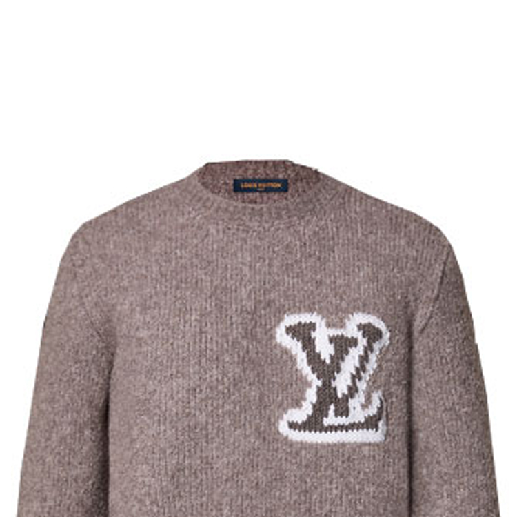 Purchase Louis Vuitton FW23 Baju Sejuk Lengan Panjang Monogram Lelaki Coklat Terang 1AF326