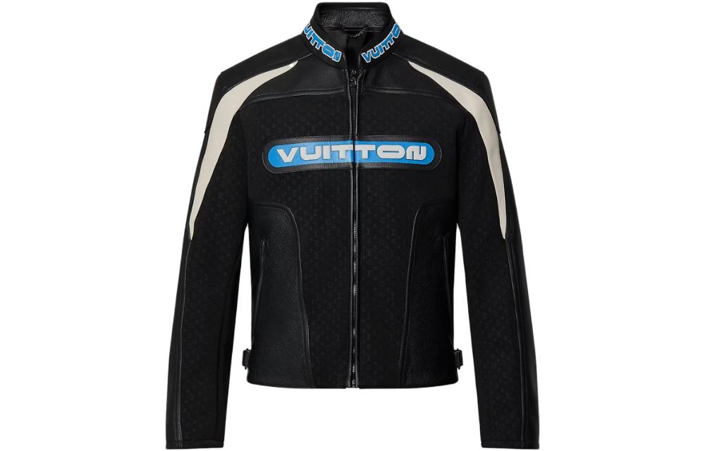 Louis Vuitton FW23 Monogram Zipped Biker Jacket Mens Black 1ABNQO