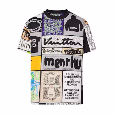 LOUIS VUITTON FW23 Multicolor Printed Crewneck Short Sleeve T-Shirt Mens. 1AFB84