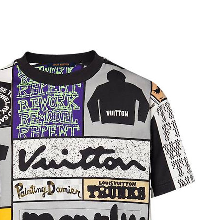 Details for LOUIS VUITTON FW23 Multicolor Printed Crewneck Short Sleeve T-Shirt Mens. 1AFB84