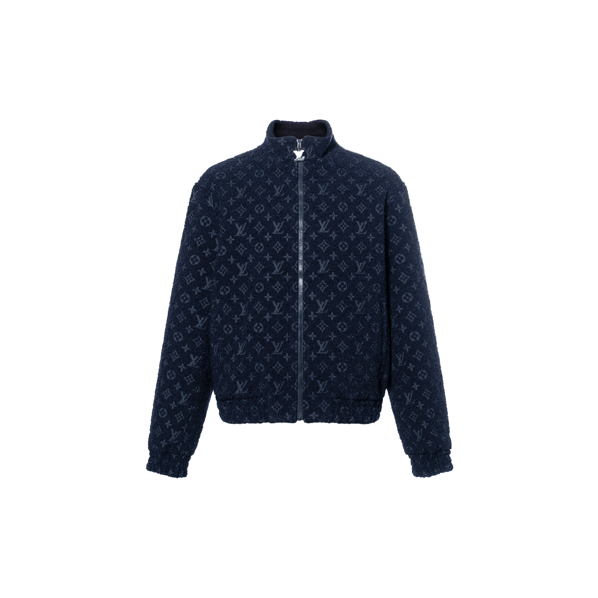 LOUIS VUITTON FW23 Navy Pattern Print Zip High Collar Jacket for Men 1ABNQG
