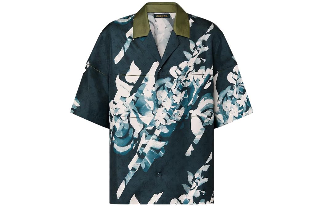 Order ルイ・ヴィトン FW23 パターンプリント 半袖シャツ ブルー 1AFATU