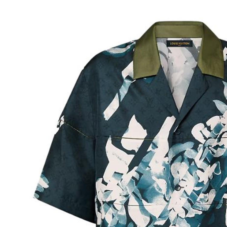 Details for ルイ・ヴィトン FW23 パターンプリント 半袖シャツ ブルー 1AFATU